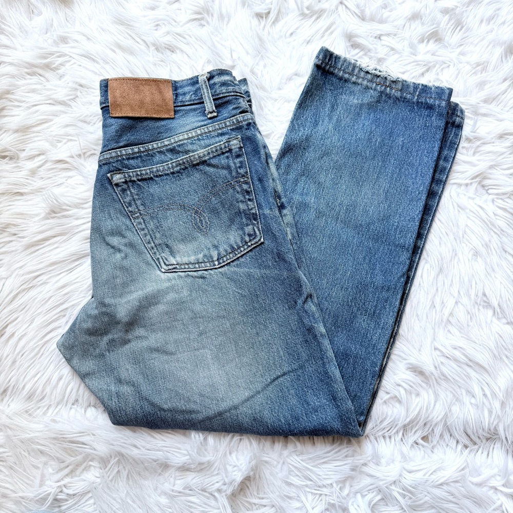 VTG double RRL Ralph Lauren USA Distressed Japan Denim Jeans 34 custom hem 28
